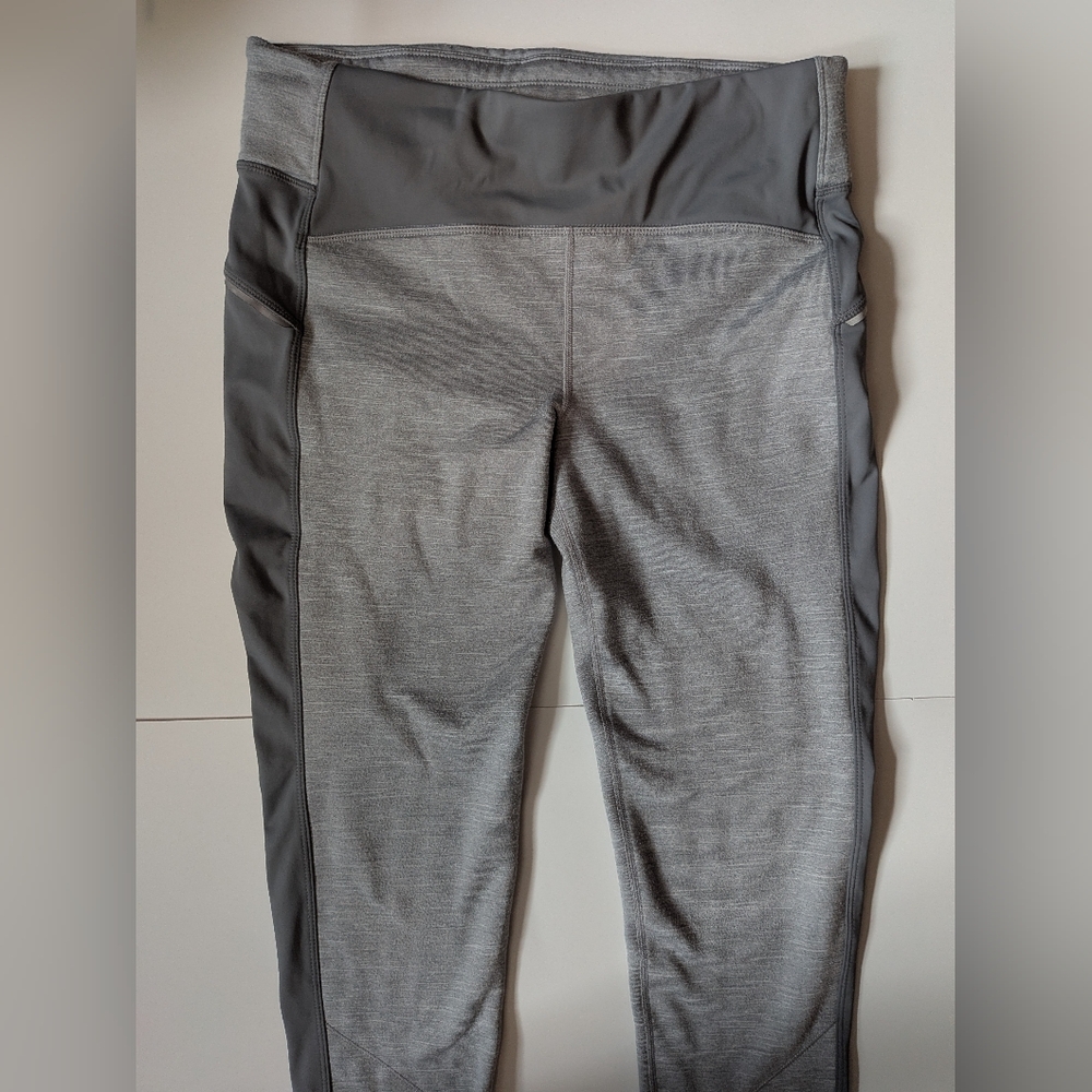 Athleta Fleece Lined, Warm, Heather Gray Leggings